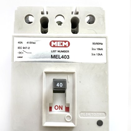 MEM MEL403 Bill TLE403 16Ka 40A 40 Amp 3 Pole Phase MCCB Circuit Breaker
